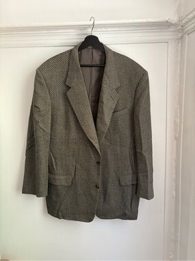 Canali Olive Herringbone Sport Coat